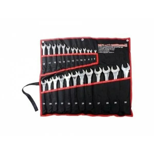 хром, 6-32 мм, 25шт. набор ключей матрикс 6-32. , полир. набор ключей комбинированных 6 32 matrix. набор ключей 25шт.