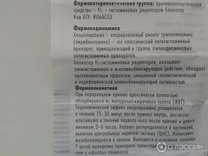 Супрастин начинает действовать через
