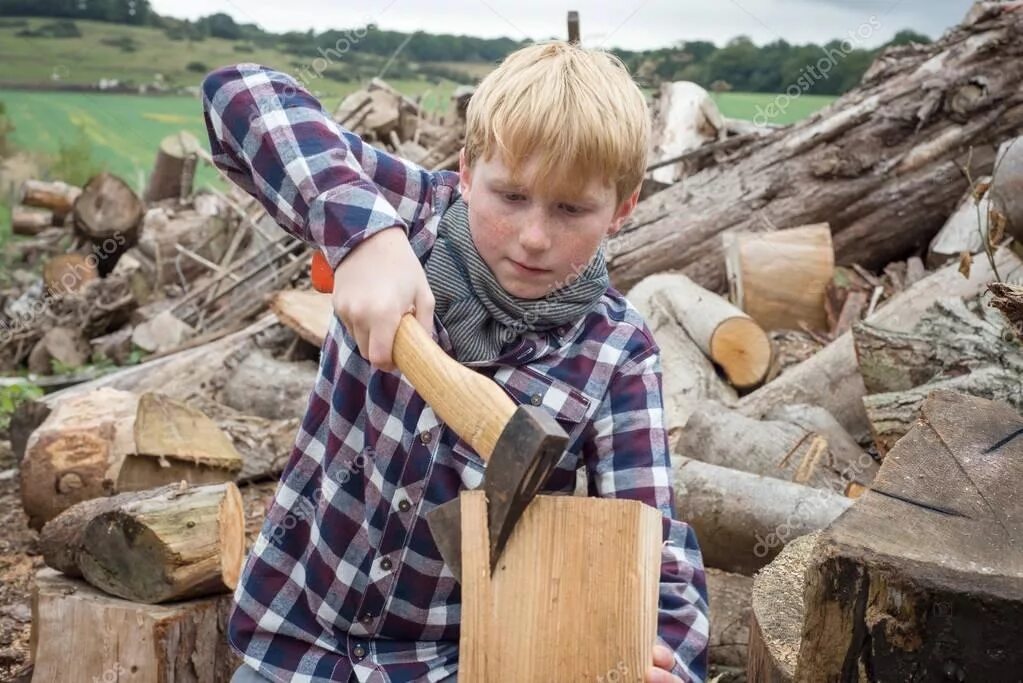 Они колят дрова. Мальчик с дровами. Дети рубят дрова. Мальчик с топором. Дрова для детей.