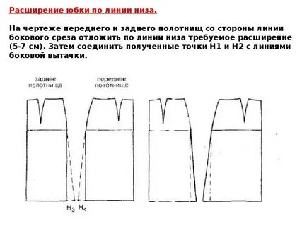 Боковые швы прямой юбки