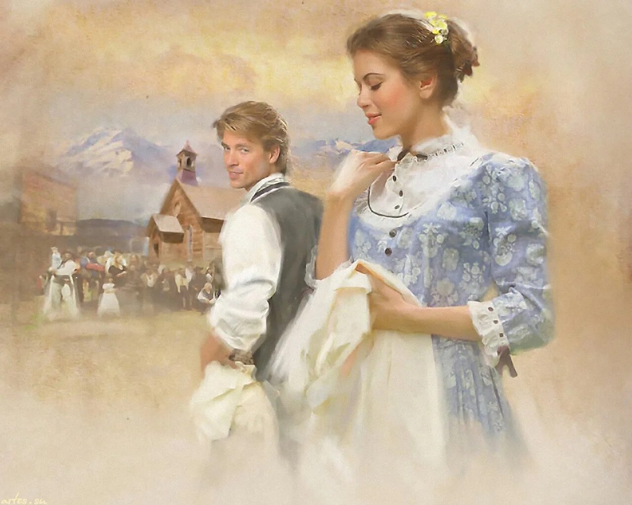 влюбленные в саду живопись. художник robert berran. детство. любимая барышня. женские образы художника howard rogers.