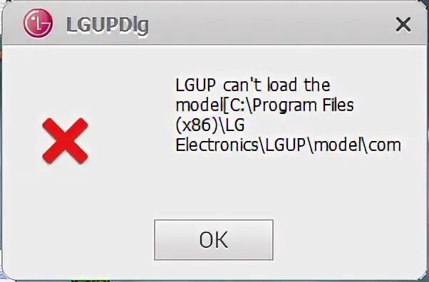 LGUP can't load the model. LG Flash Error. LGUP 17.