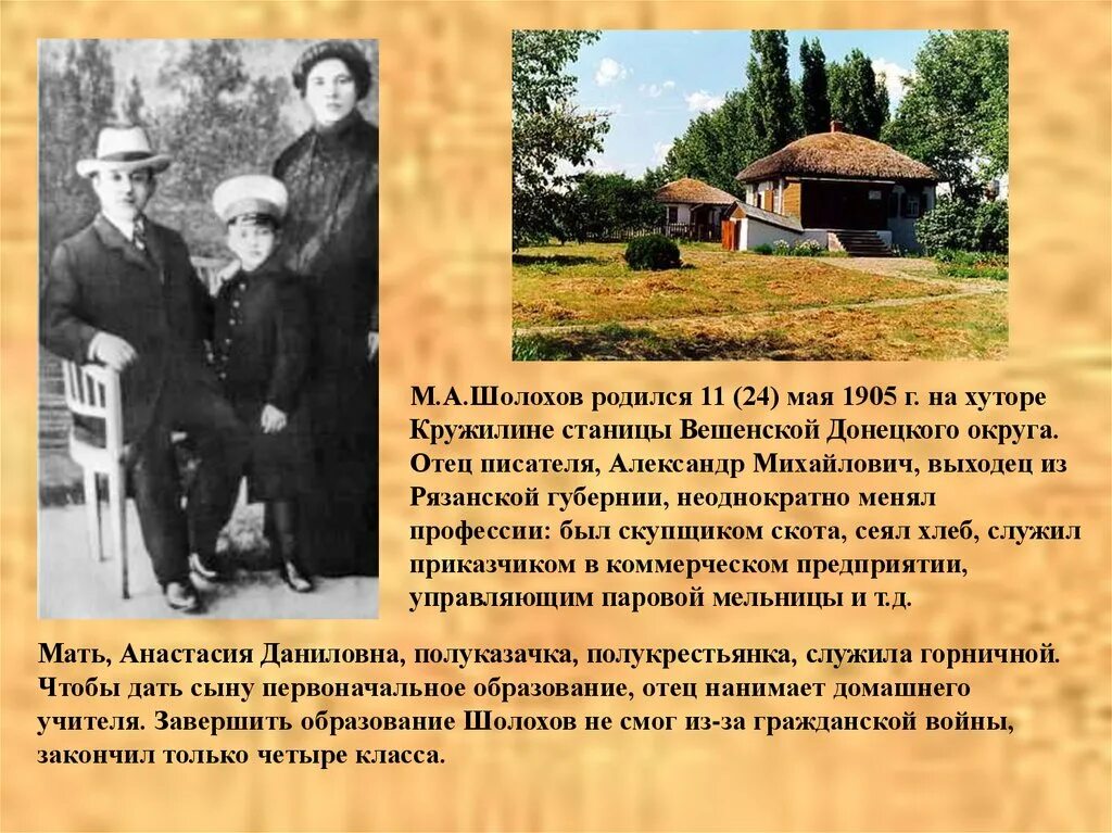 Шолохов в 20 годы. 24 Мая родился Шолохов. Мать Шолохова.