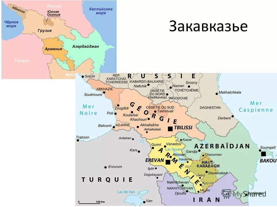 Закавказье это где. Политическая карта Закавказья. Политическая карта Закавказья и средней Азии. Государства Закавказья карта. Закавказье какие страны входят в состав.