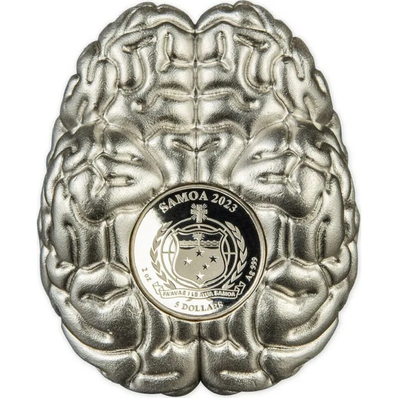 Монеты серебро Самоа. Монеты Самоа 2023. Монета 3d. Мозг монета серебро.