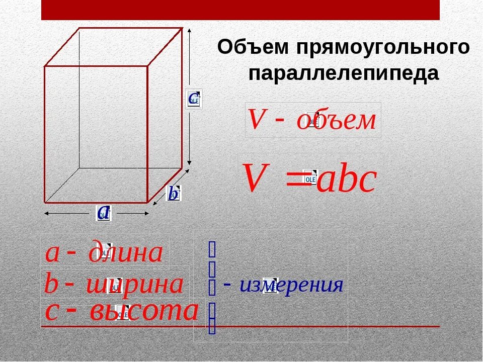 5 высота. Формула объема прямоугольного параллелепипеда. Вычислить объем прямоугольного параллелепипеда. Формула объёма прямоугольного параллелепипеда 5 класс. Формула объёма прямоугольного параллелепипеда 6 класс.