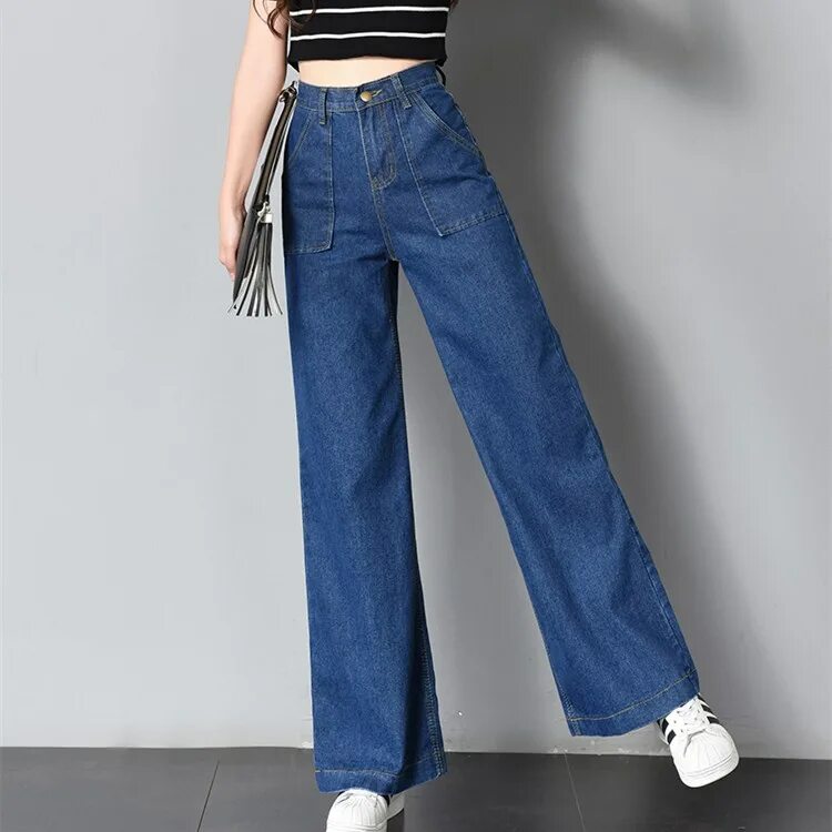 Wide Leg джинсы Корея 2020. Широкие джинсы. Широкие джинсы женские с высокой талией. Джинсовые брюки женские широкие. Широкие джинсы модели