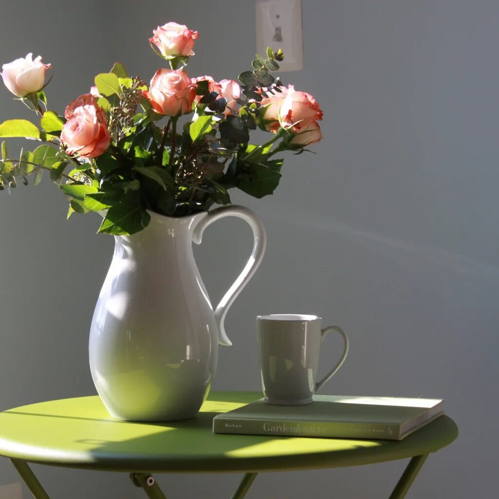 There are flowers on the table