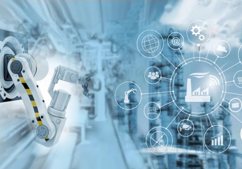 Роботизация автоматизация процессов. Российское оборудование. Process automation. Бизнес фон. Технологичный фон.