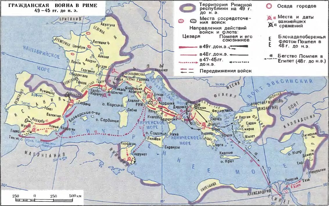 Гражданские войны в риме таблица