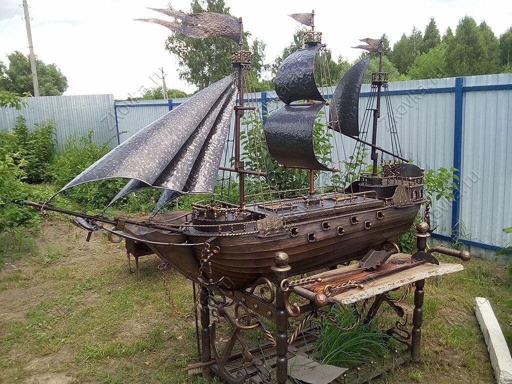 Мангал в виде корабля. Кованый корабль. Эксклюзивные мангалы из металла. Мангал в виде корабля. Мангал корабль.