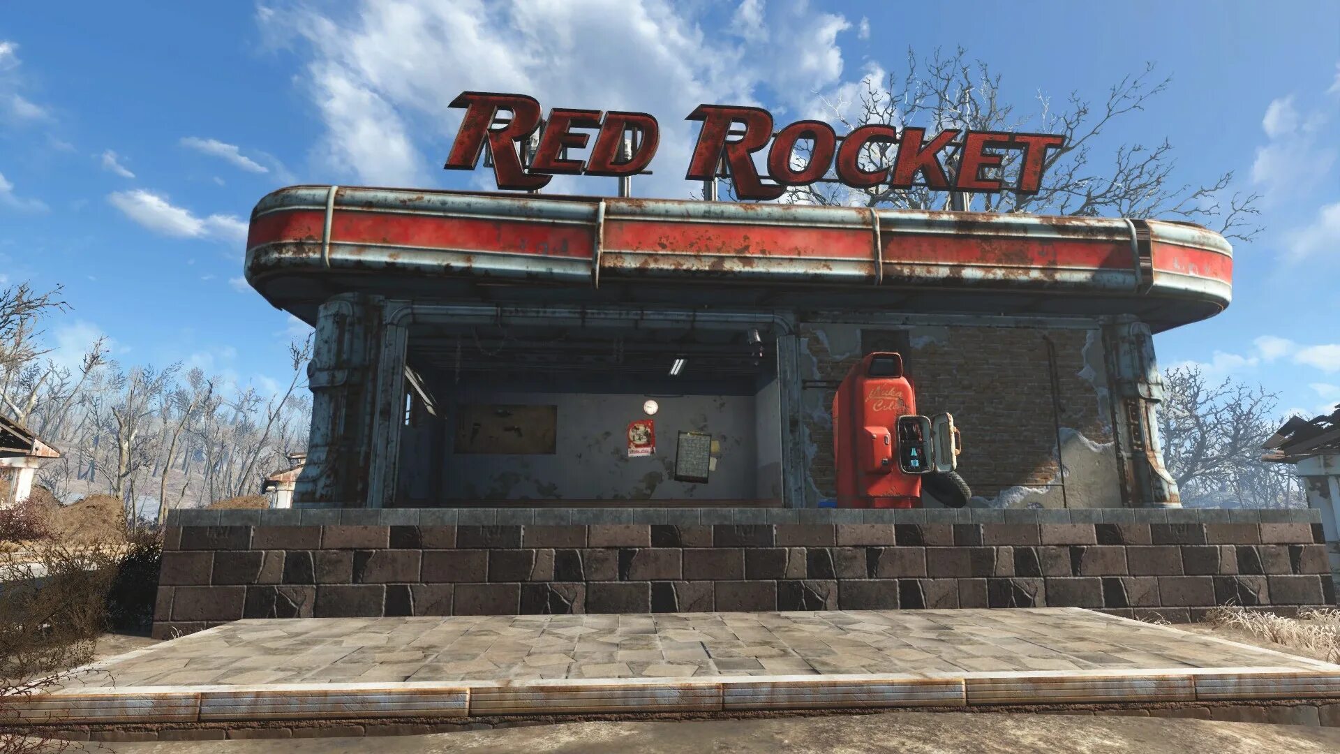 Fallout red. Red rocket fallout. фоллаут 4 red rocket. заправка red rocket. красная ракета / red rocket.