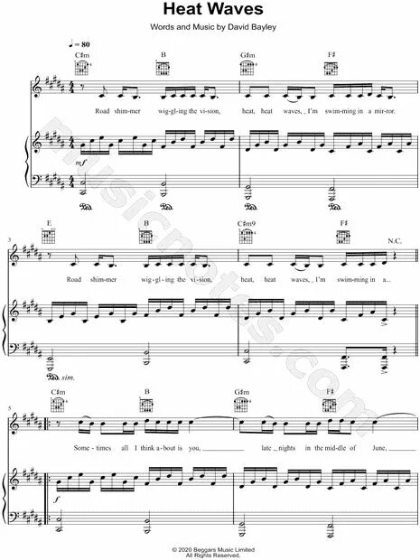 Heat waves на русском. Heat waves glass animals ноты для фортепиано. heat waves ноты. heat waves glass animals notes. heat waves по нотам гитаре.