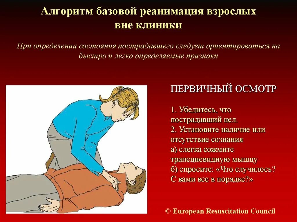 Каким образом проводится сердечная реанимация пострадавшего. Сердечно-легочная реанимация алгоритм. Алгоритм проведения сердечно-легочной реанимации. Базовая сердечно-легочная реанимация. Алгоритм проведения базовой сердечно-легочной реанимации.