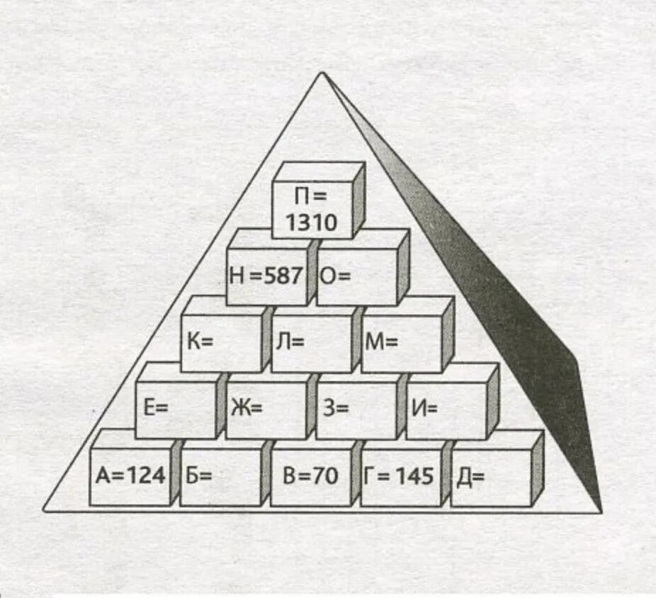 В пирамиде каждое число