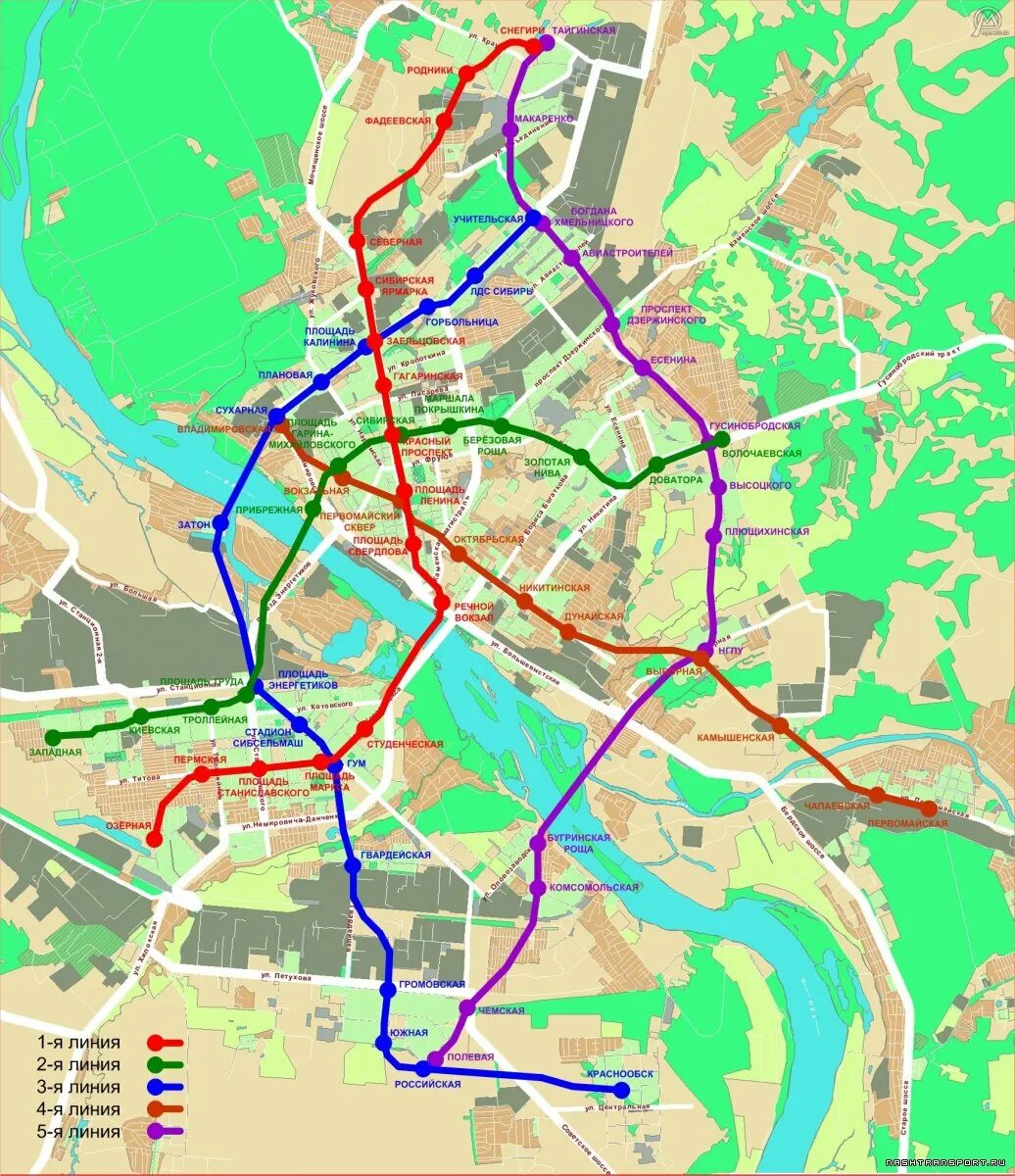 Схема развития метро Новосибирска. План развития метро в Новосибирске. План строительства Новосибирского метрополитена. Карта будущих станций метро Новосибирск.