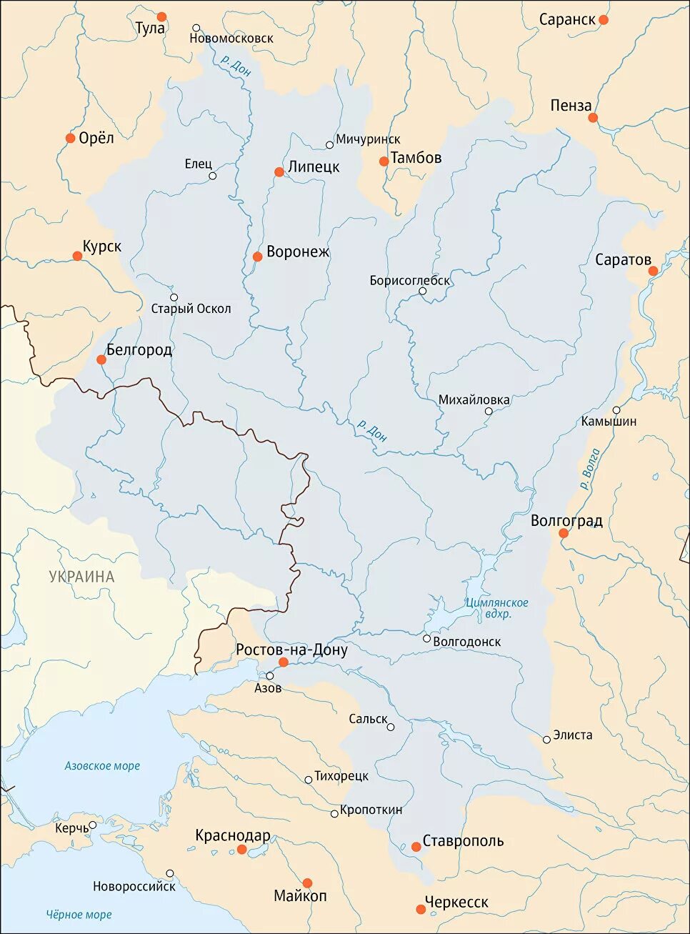 Река Дон на карте. Река Дон на карте от истока до устья. Бассейн реки Дон на карте России. Бассейн реки Дон.