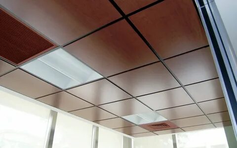 Плитки потолочные металлические