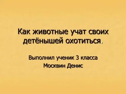 Научить охотится