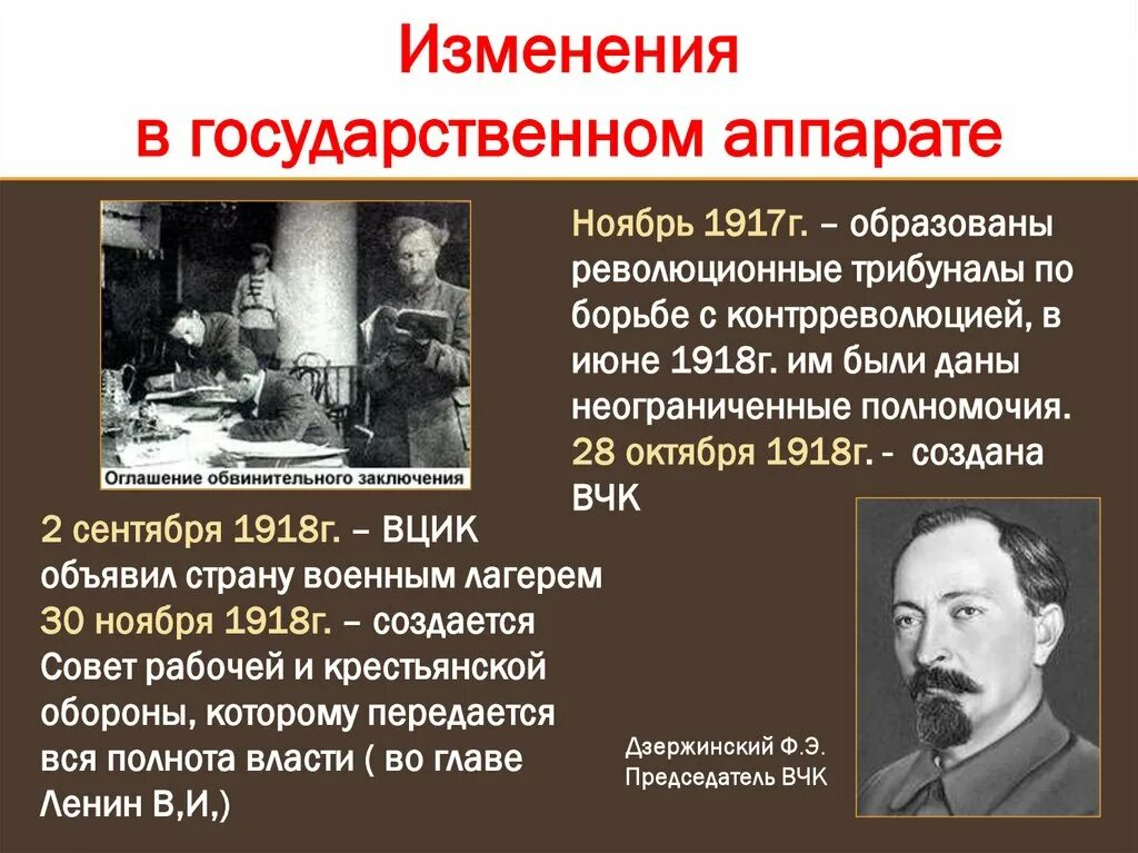 Военный совет республики в годы гражданской. Перестройка государственного аппарата в годы гражданской войны. Создание революционных трибуналов. Изменения в гос аппарате в годы первой мировой войны. Изменение в государственном аппарате в 1917.