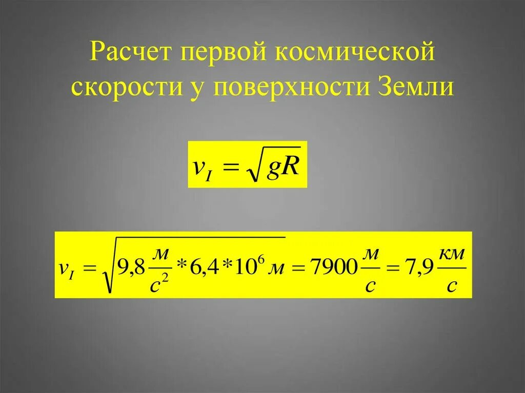 Формула нахождения первой космической скорости. Первая Космическая скорость формула. Вывод формулы первой космической скорости. Первая Космическая скорость спутника формула.