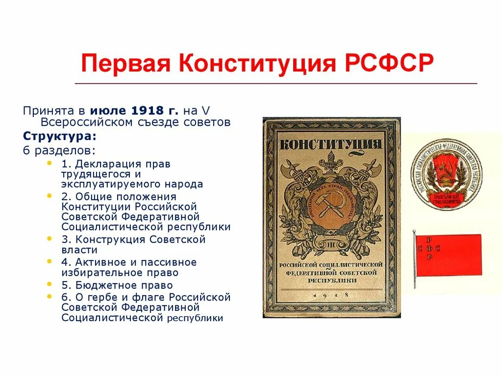 В каком году была принята рф. Июль 1918 Конституция РСФСР. Конституция РСФСР 1918 период. Принятие Конституции РСФСР 1918. Первая Конституция России 1918 г.