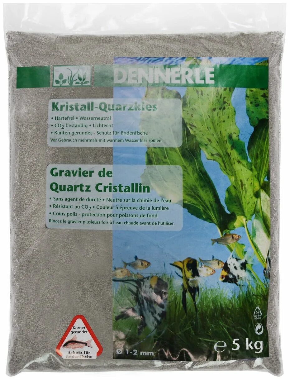 Грунт Dennerle Kristall-Quarz, гравий фракции 1-2 мм, цвет темно-коричневый, 5 к