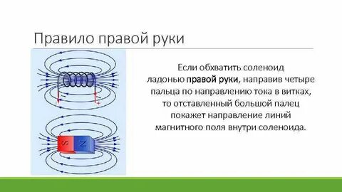 Определите направление силовых линий магнитного поля