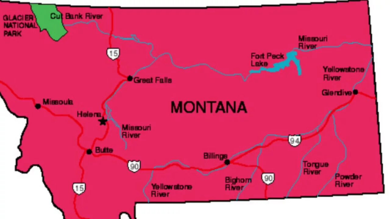 Монтана штат границы. Штат Монтана на карте США. Штат Монтана Йеллоустоун на карте. Штат монтана на карте