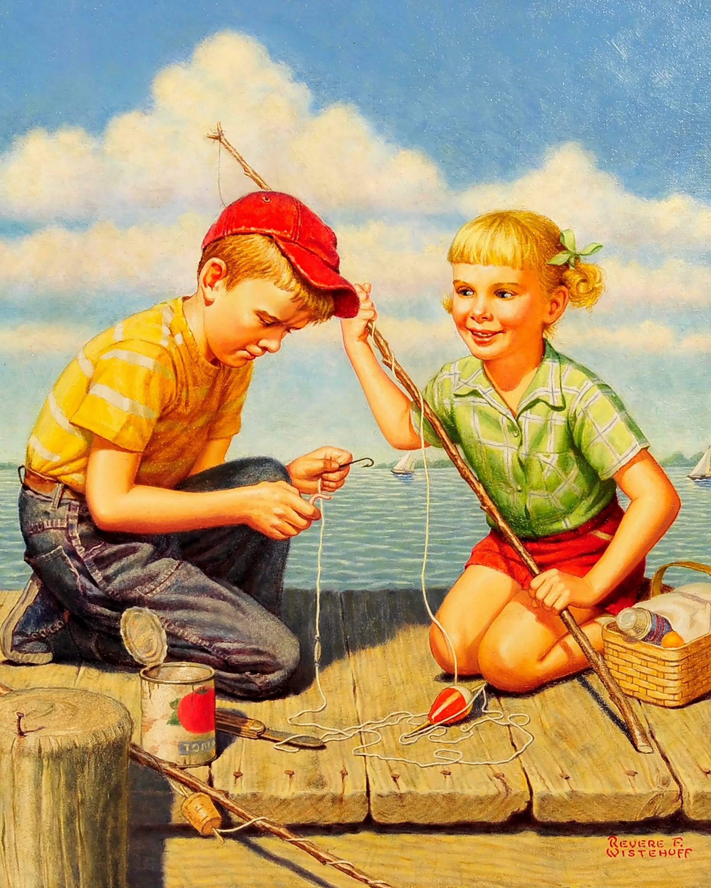 Сюжетные картины. Дети на рыбалке живопись. Мальчик ловит рыбу. Мальчик на рыбалке. Про рыбалку для детей
