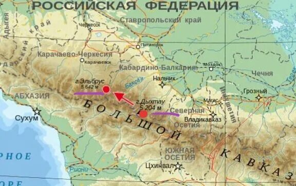 Где находится гора эльбрус на карте россии. Гора Эльбрус на карте. Гора Эльбрус на карте Кавказа. Гора Эльбрус на физической карте России. Где находится гора Дыхтау на карте России.