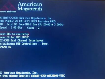 Boot bios american megatrends inc