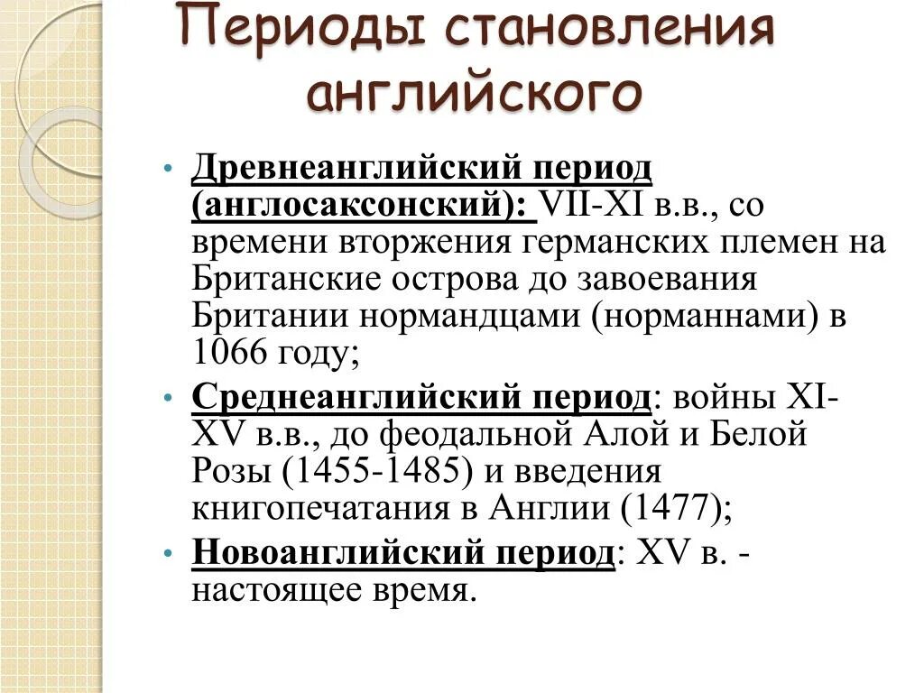 Период формирования в Англии. Периоды истории английского языка. Периодизация истории Англии. Периоды формирования английского языка.