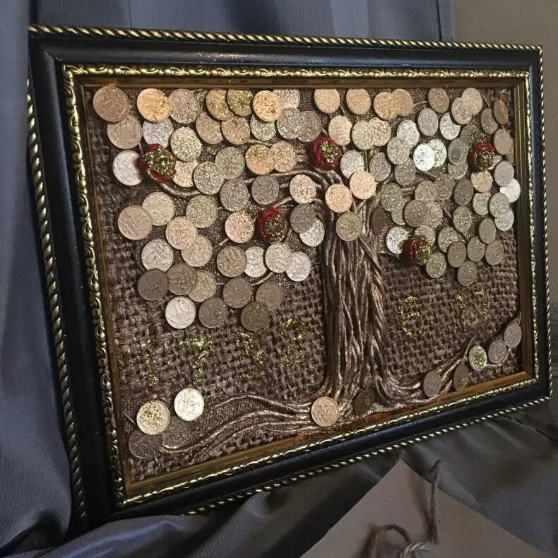 Поделки из монет. Панно из монет. Монеты в декоре. Панно дерево из монет. Панно денежное дерево из монет.