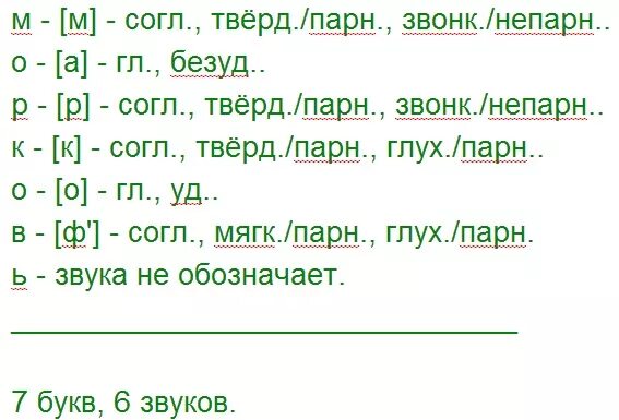 Звуко буквенный разбор слова морковь 3 класс