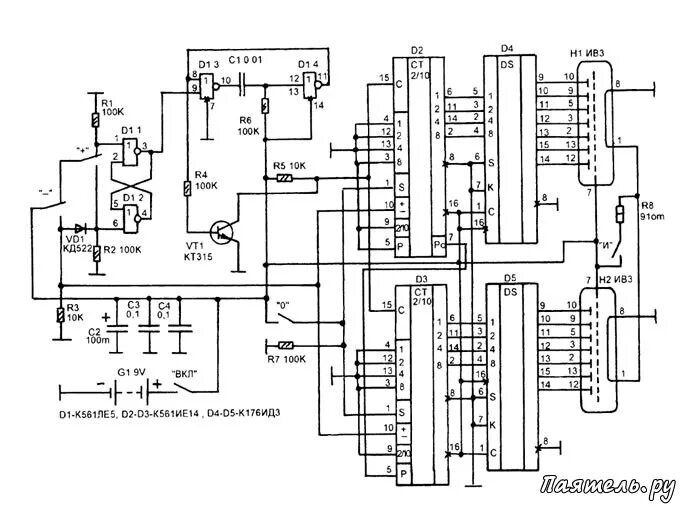 Техника ие ие. Счетчик импульсов к176. К176ид3 схема включения. Кр514ид2 схема. Счетчик импульсов на cd4029.