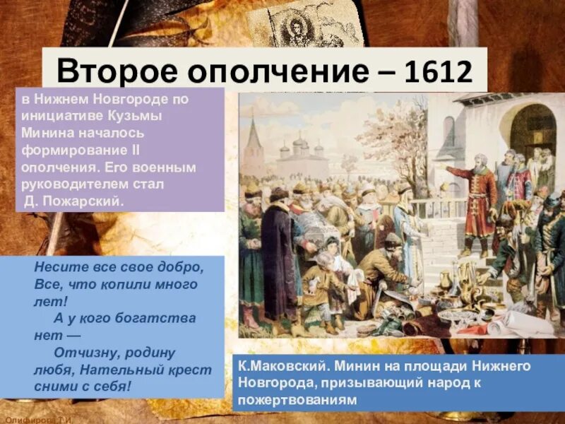 Первое народное ополчение состав. Второе ополчение 1612. Формирование второго народного ополчения. II народное (земское) ополчение. Формирование второго ополчения в период смуты.