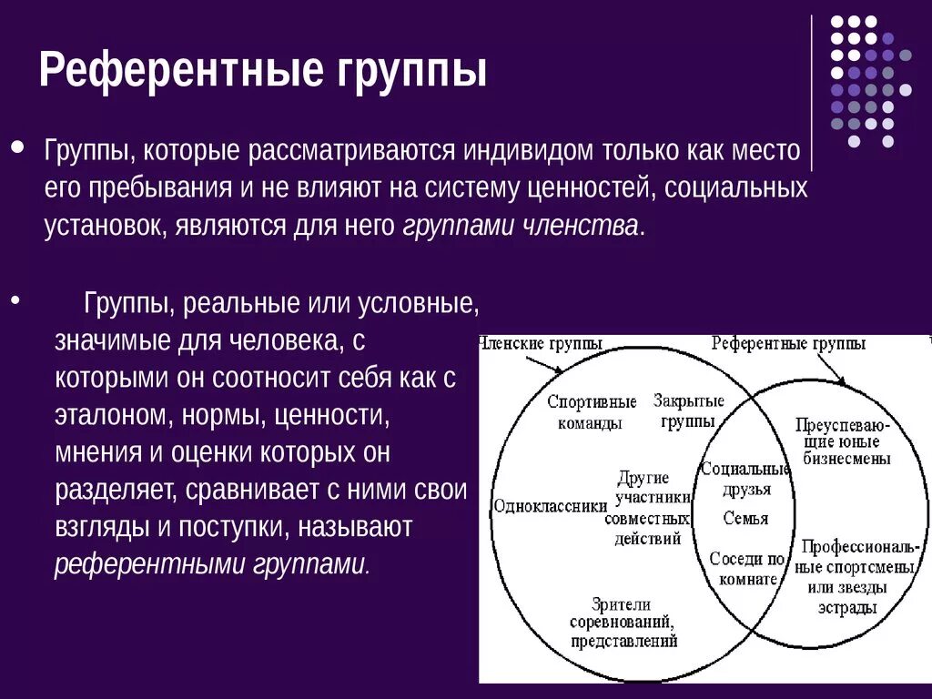 К малым группам можно отнести