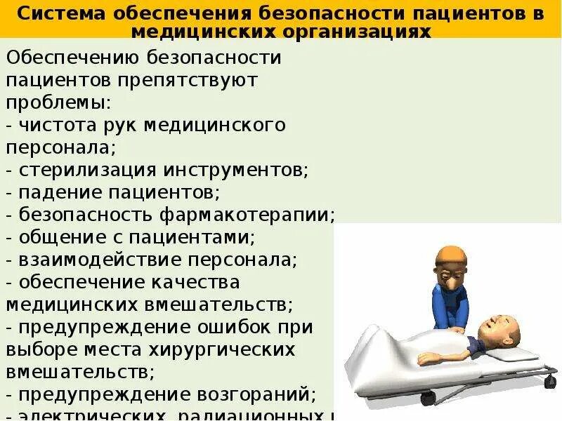 Безопасность пациента в медицинской организации. Безопасность пациента в стационаре. Обеспечение безопасности в медицинских учреждениях. Безопасная организация труда в медицине.