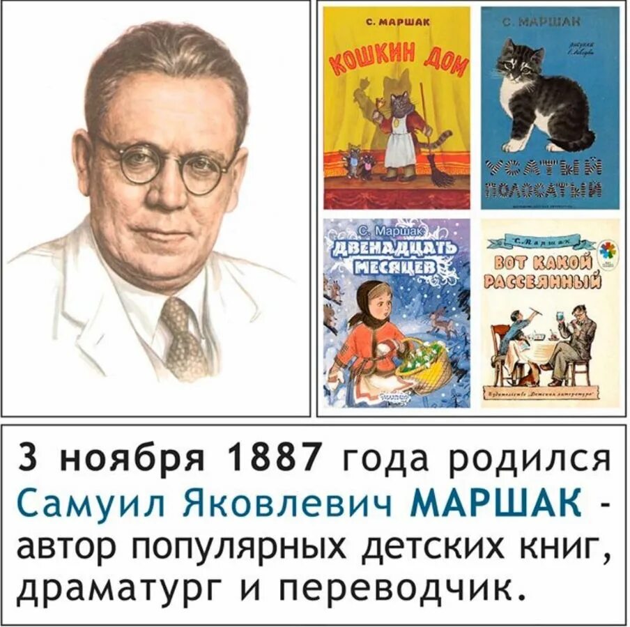 Писателя маршака 1. Юбилей Самуила Яковлевича Маршака. Маршак Дата рождения.