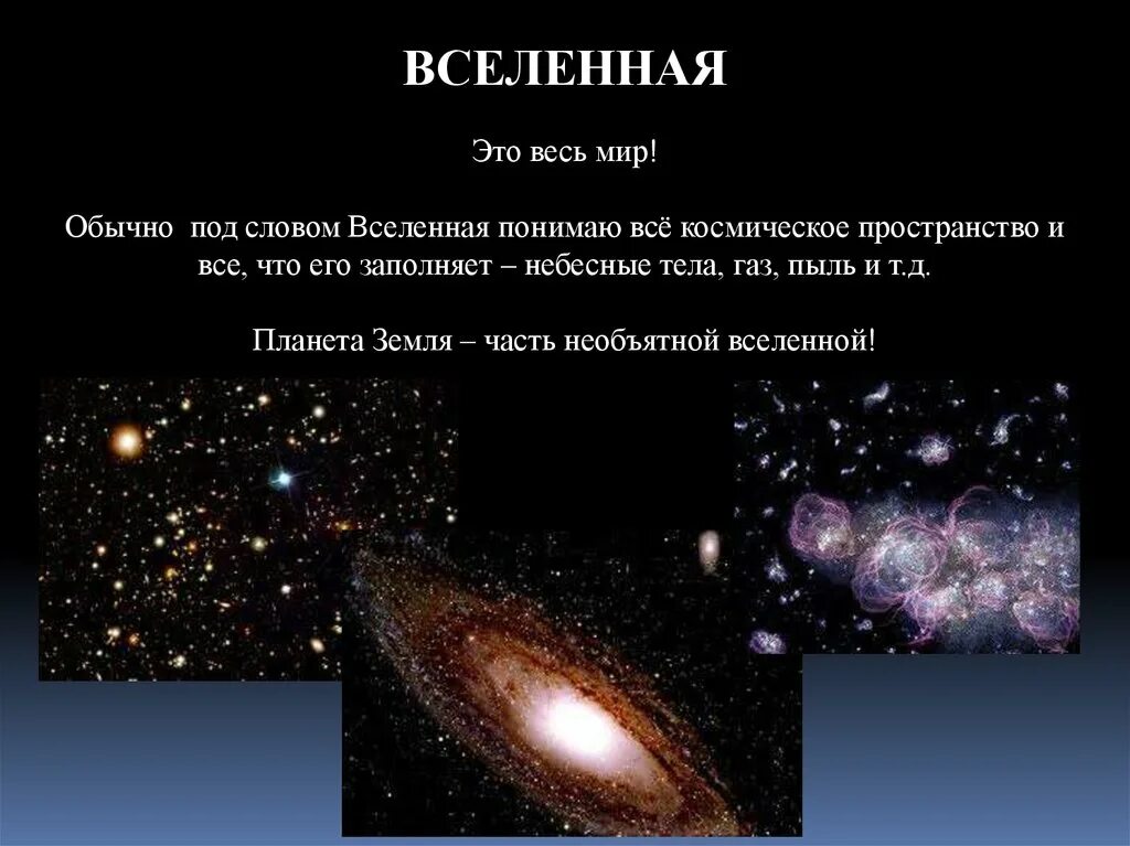 Запиши определение вселенная это. Вселенная для презентации. Вселенная это определение. Пример Вселенной. Презентация на тему Вселенная.