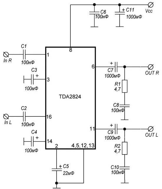 Унч на тда. Усилитель на tda2822. Схема усилителя на микросхеме тда 2822. Усилитель низкой частоты на микросхеме tda2822 схема. 2822 Усилитель схема.