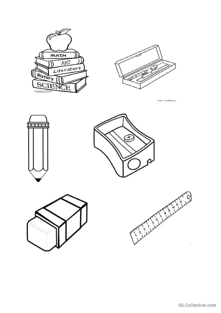 Class things. Classroom objects раскраска. school things раскраска. school objects раскраска. scholl objects для раскрашивания.