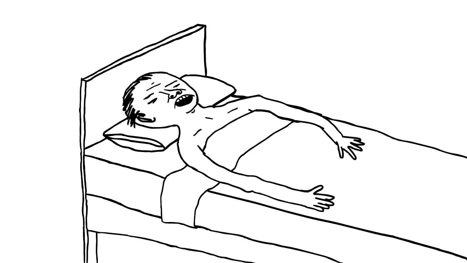 Просто лежит на кровати. Человек в кровати рисунок. Человек лежит на кровати рисунок. Нарисовать чела на кровати.