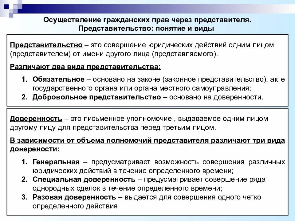 Понятие работа в гражданском праве. Понятие и виды представительства в гражданском праве. Понятие представительства. Виды представительства.. Принципы представительства в гражданском праве. Осуществление гражданских прав через представителя.