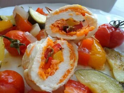 Рулетики с овощами в духовке