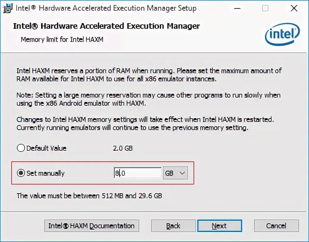 Intel haxm is required. Intel haxm is required