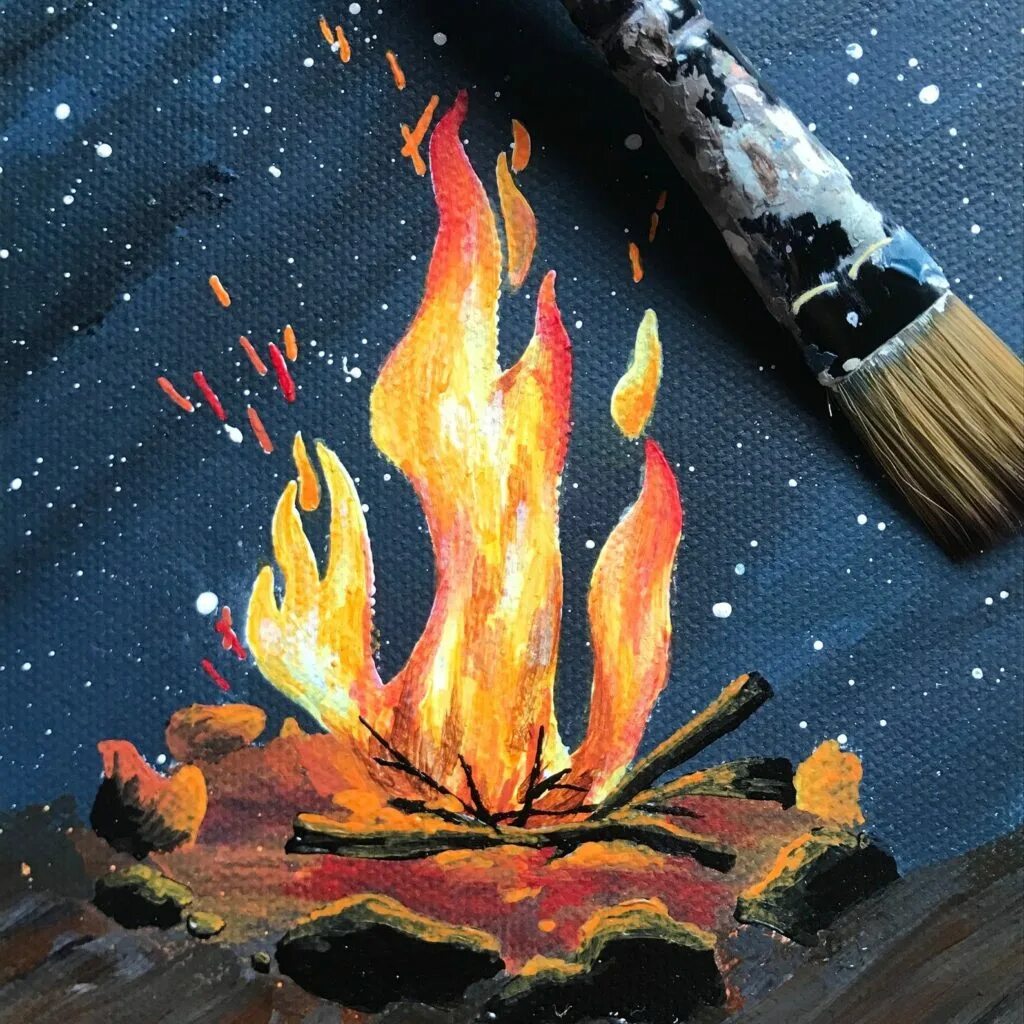 Как нарисовать огонь красками. Огонь акварелью. пламя акварель. огонь красками. костер красками.