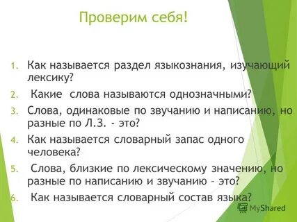 Словарный запас одного человека называется