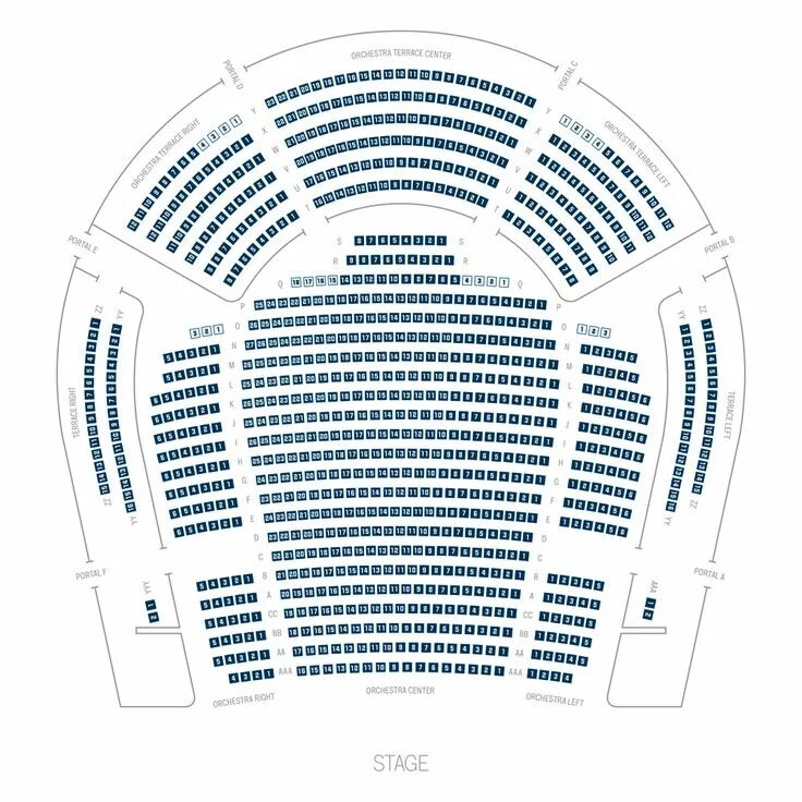 Seating house. Winspear opera house. опера схематично.
